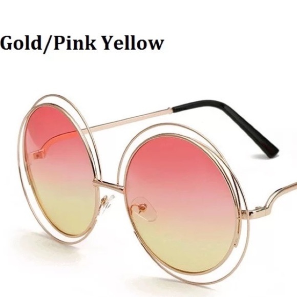 FARRAH PINK OMBRÉ RETRO 70’s OVERSIZED SHADES *NEW - Picture 1 of 7